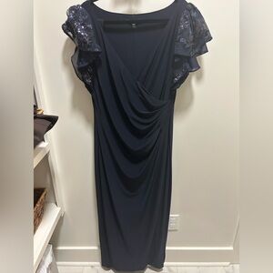 Ralph Lauren Navy Maxi Dress with Lace Detail